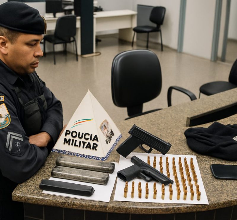 PM prende dois suspeitos e apreende arma na RJ-158