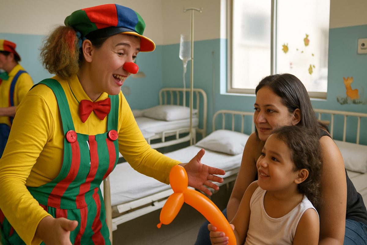 Visita leva alegria a crianças na Pediatria do HFM