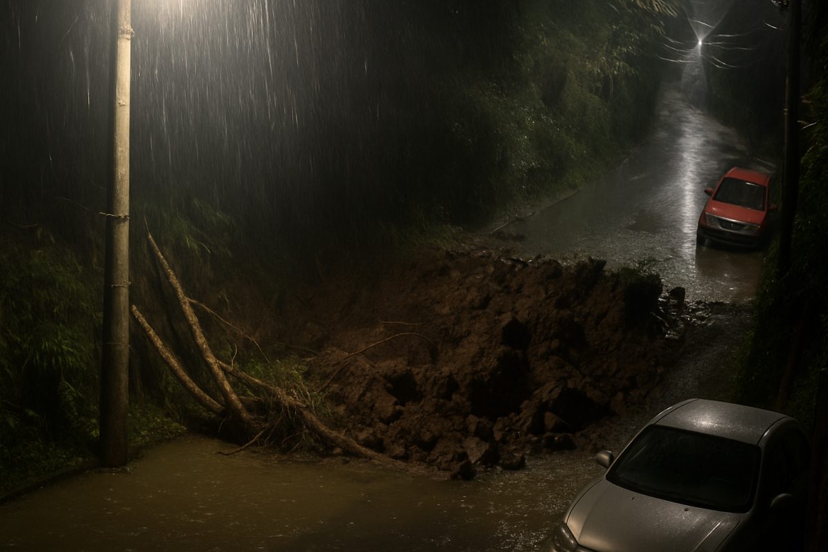 Chuva intensa causa deslizamentos e alagamentos em Petrópolis