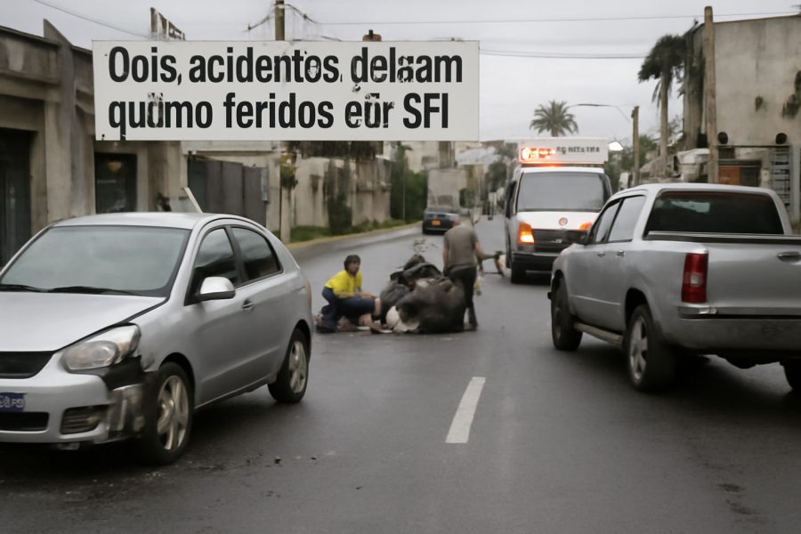 Quatro feridos em sequência de acidentes na RJ-224 em SFI