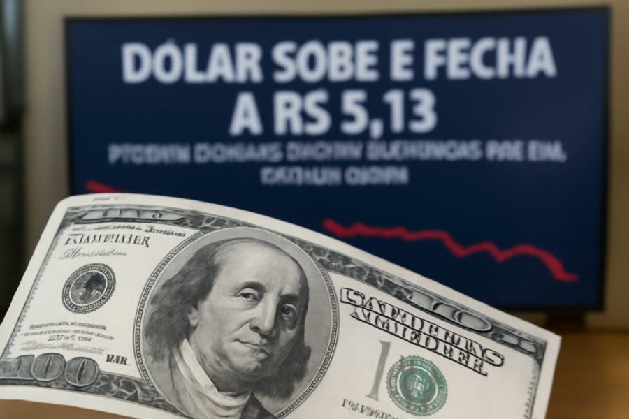 Dólar fecha em alta a R$ 5,13 após dados de emprego dos EUA e pesquisa eleitoral