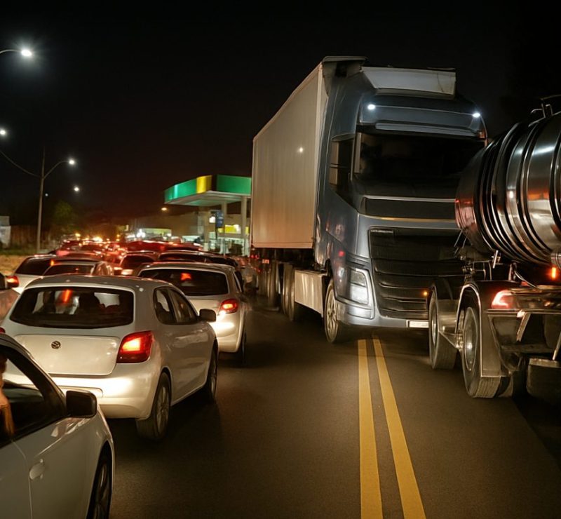 Engavetamento na BR-101 em Campos provoca congestionamento
