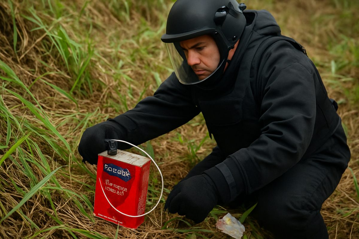 Esquadrão Antibombas da Core é acionado para recolher material explosivo em Santo Antônio de Pádua