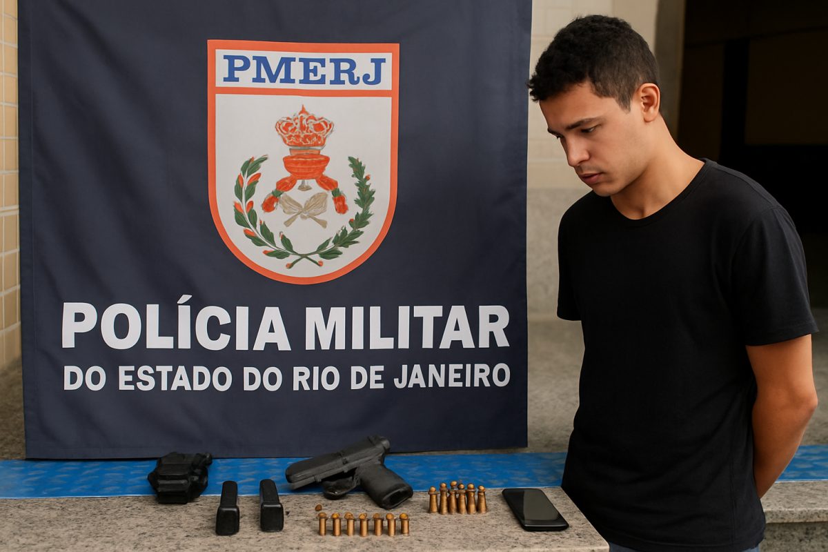 Jovem é preso com arma ilegal e munições em Cabo Frio