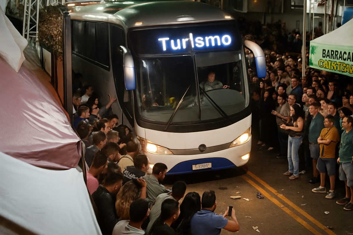 Ônibus perde freio e invade festa em Natividade