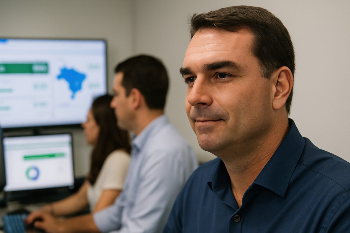 Flávio Bolsonaro lidera apuração de votos no RJ