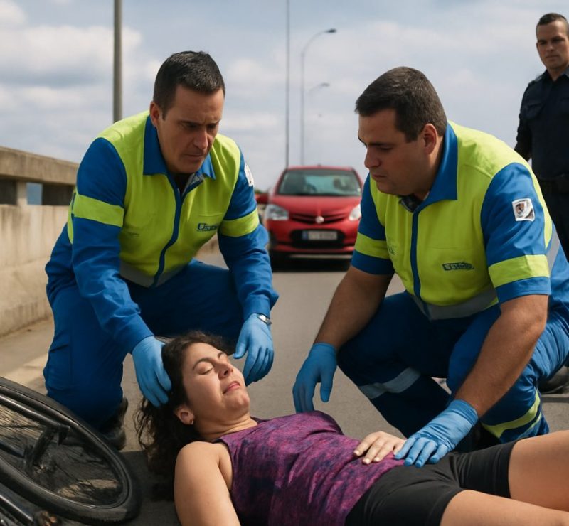 Ciclista se fere em acidente na Ponte da Lapa, em Campos
