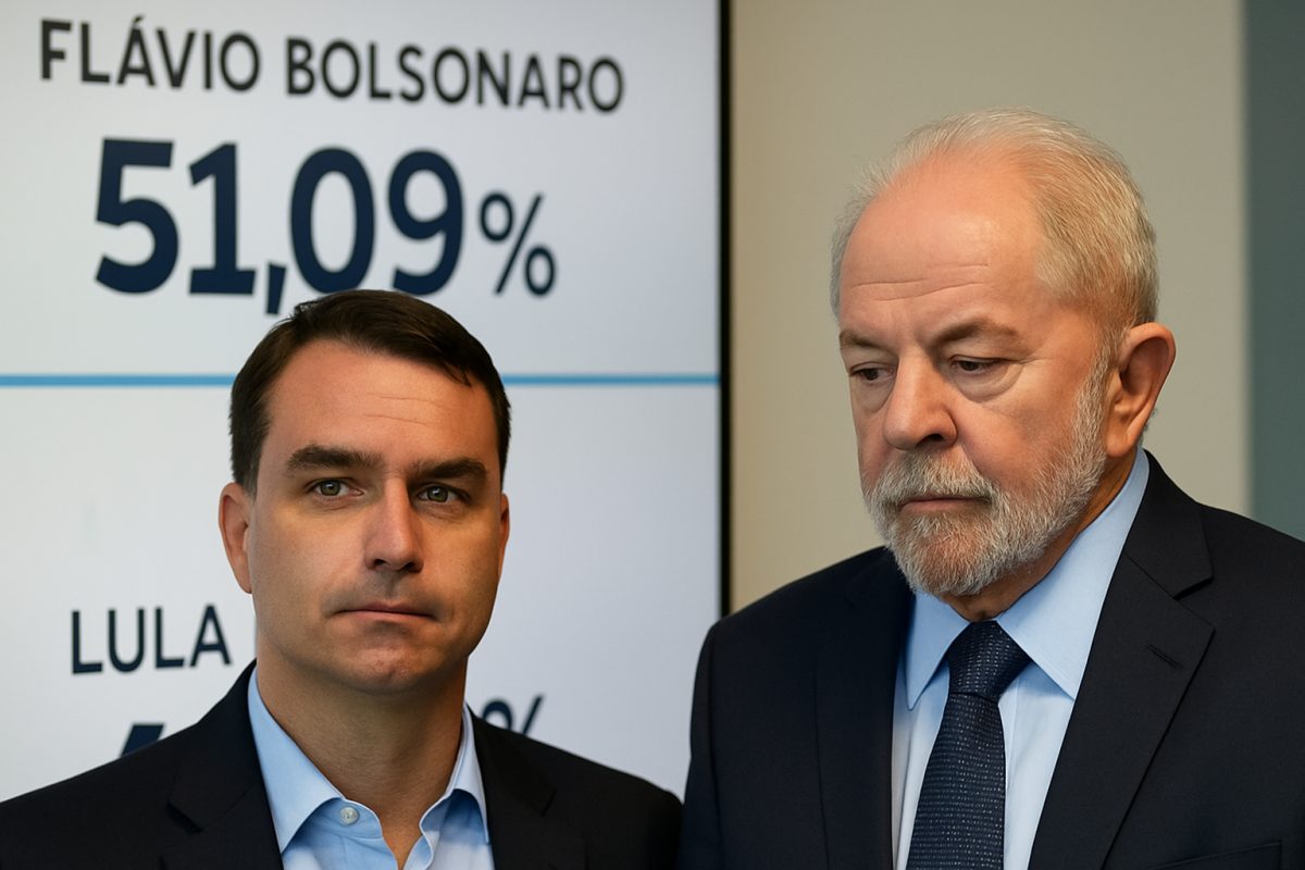 Com 12% das urnas apuradas, Flávio Bolsonaro tem 51,09%; Lula 40,67%