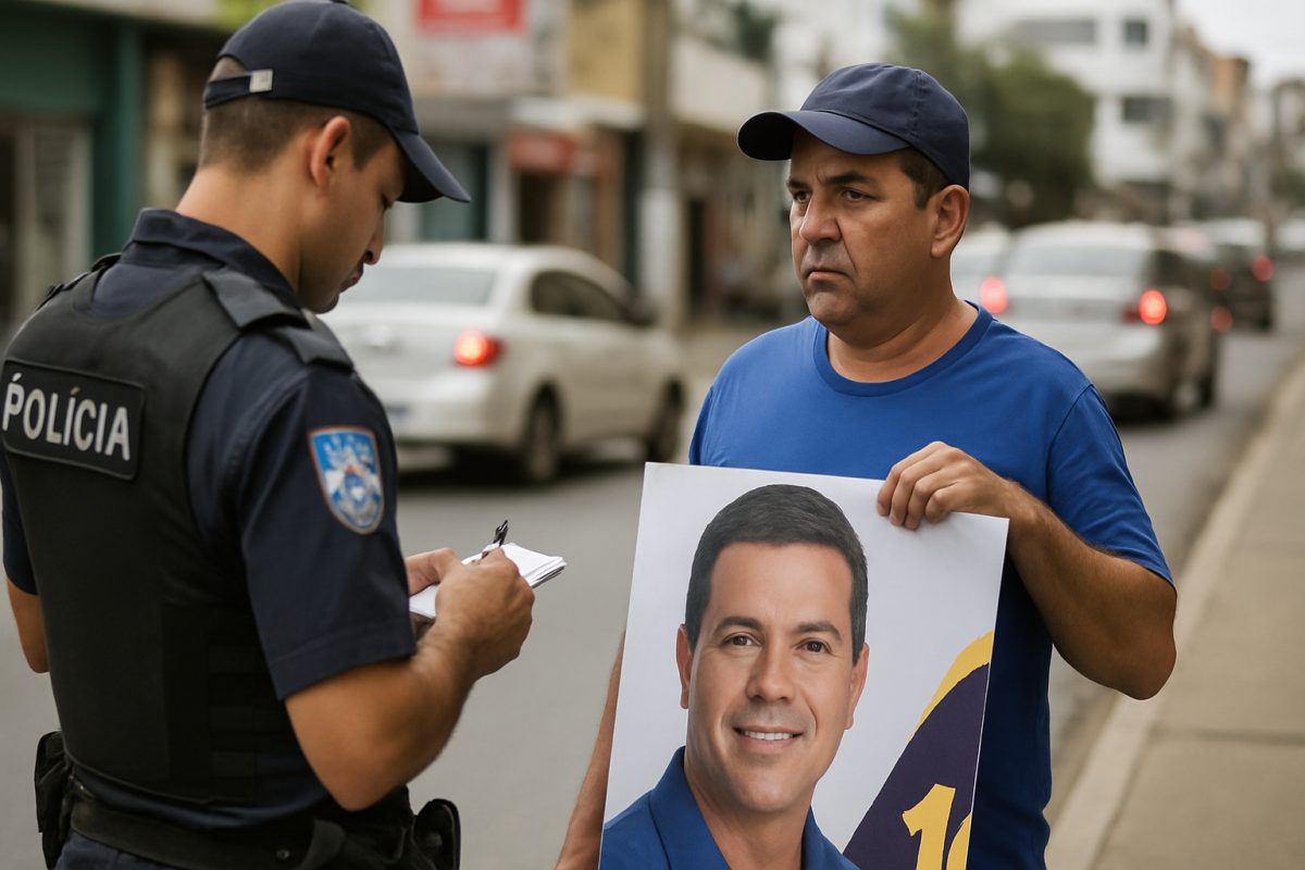 Homem é autuado por propaganda eleitoral neste domingo nas ruas de Itaperuna
