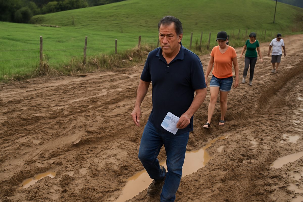 Moradores enfrentaram estrada enlameada para ir votar em Cambuci