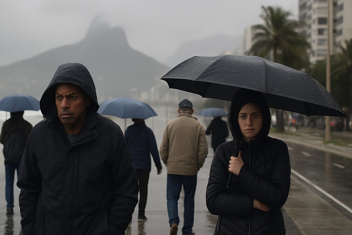 Rio tem sábado de chuva e frio, com alerta de perigo em três regiões do estado